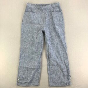 Habitat‎ Linen Pants Womens S Wide Leg Pull On Ankle Lagenlook Beach Comfort